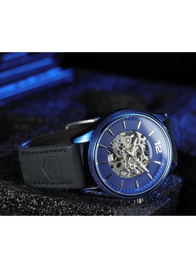 FORSINING Men's Automatic Self-winding Day Calendar Leather Strap Brand Collection Wrist Watch - Image 4